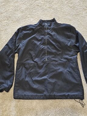 Womens's Black Quarter-Zip Windbreaker Jacket Rolling RD. GOLF COURSR